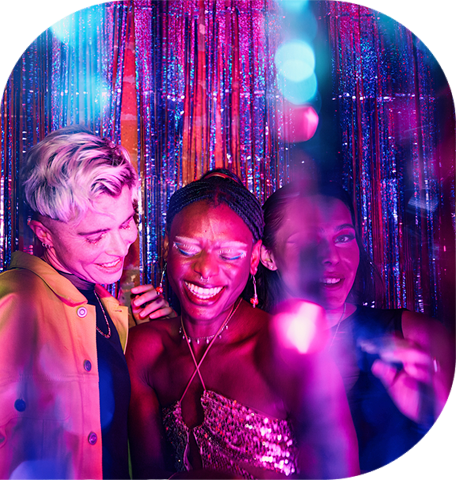 friends at a festive event