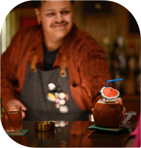 bartender serving drink
