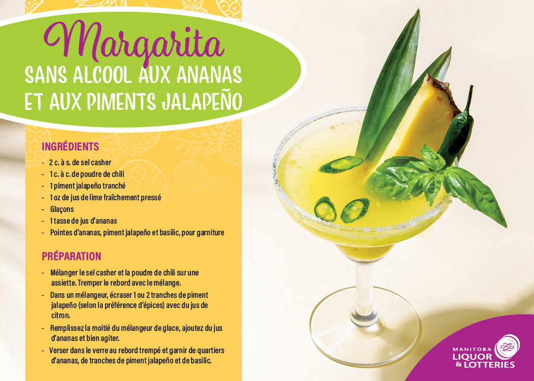 Margarita sans alcool aux ananas et aux piments jalapeño 
